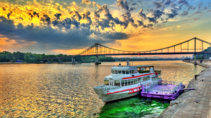 Sunrise Dnieper River Kiev