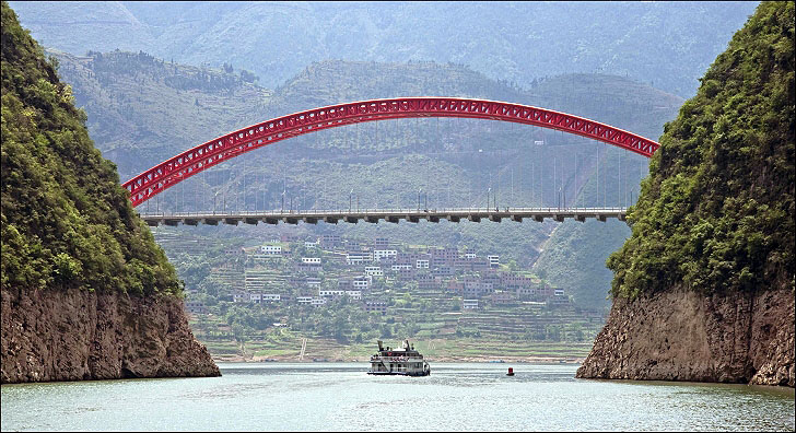 Wu Gorge Bridge On The Yangtze River